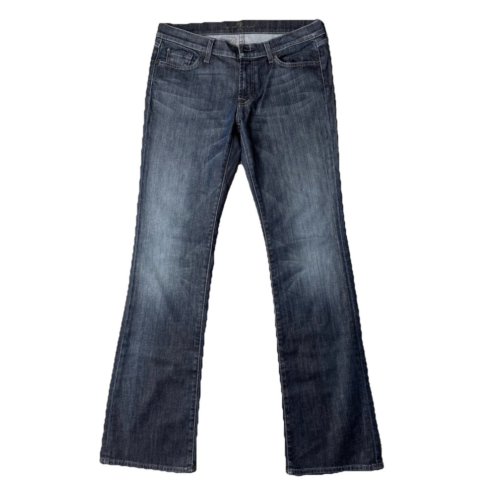 7 For All Mankind Dojo Jeans Womens 31 Bootcut Medium Waah Denim Cowgirl Rodeo - Picture 9 of 9